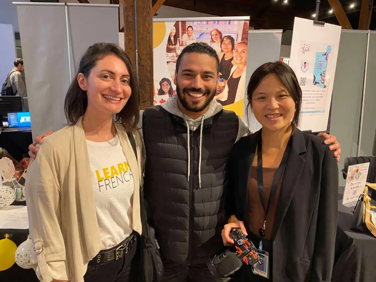 Our team meeting people at a business fair