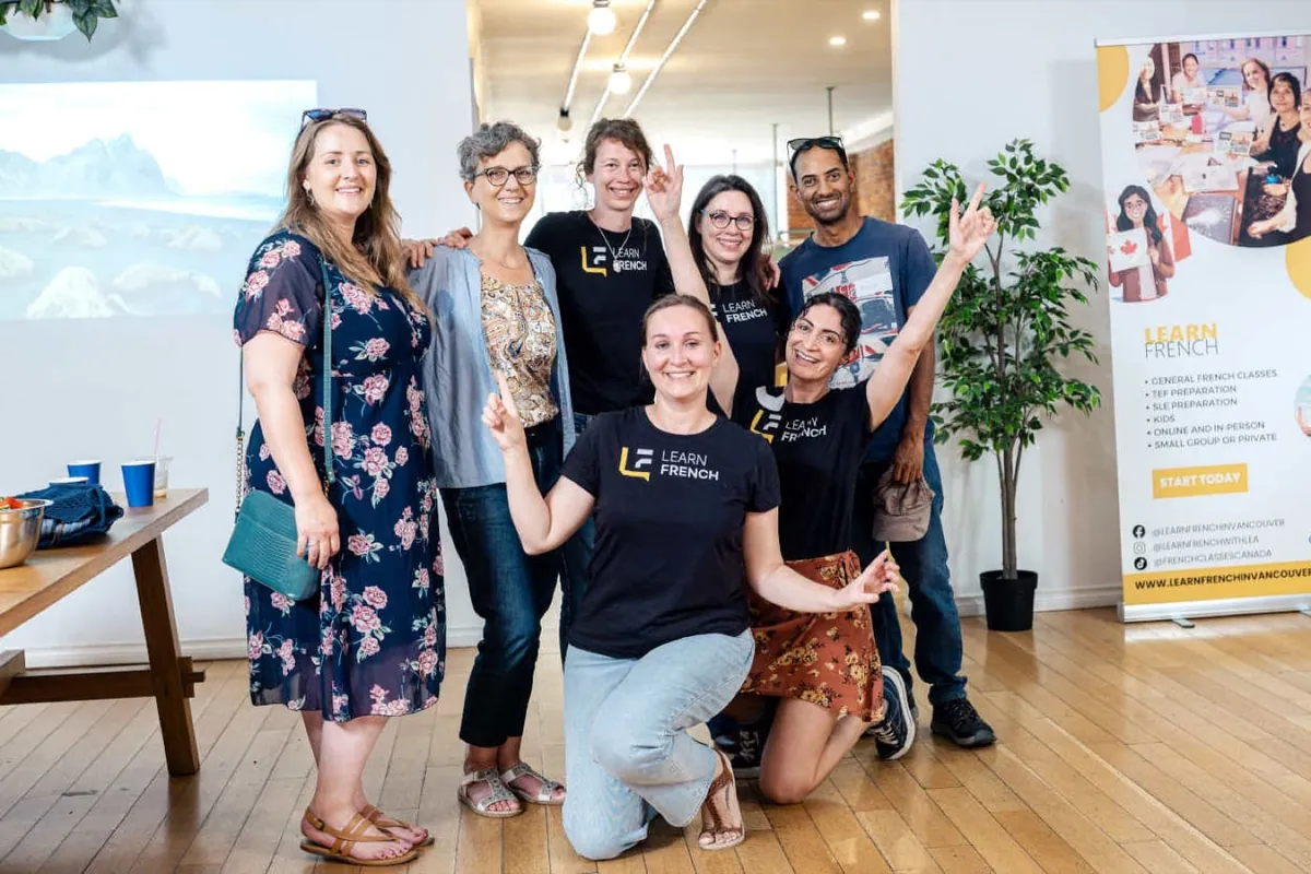 The Learn French team celebrating six years together