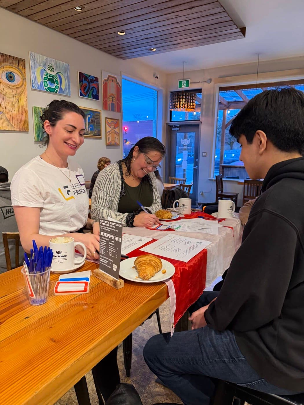 Learn French students and teachers at Café Fantastico in Victoria, photo 2